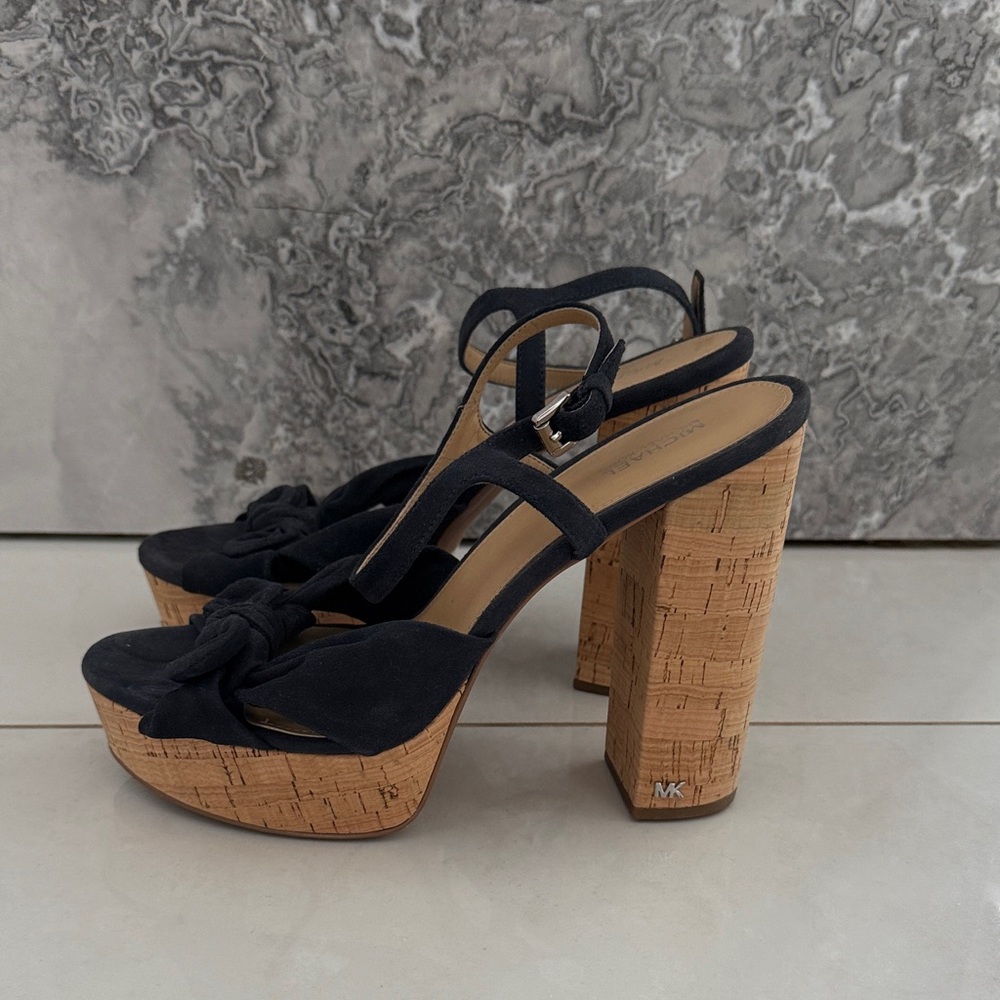 Michael Kors Black and Tan Platform Heels